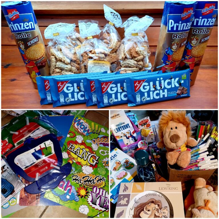Die Päckchen für die Weihnachtsaktion in den Frauenhäusern werden gepackt! (2022)